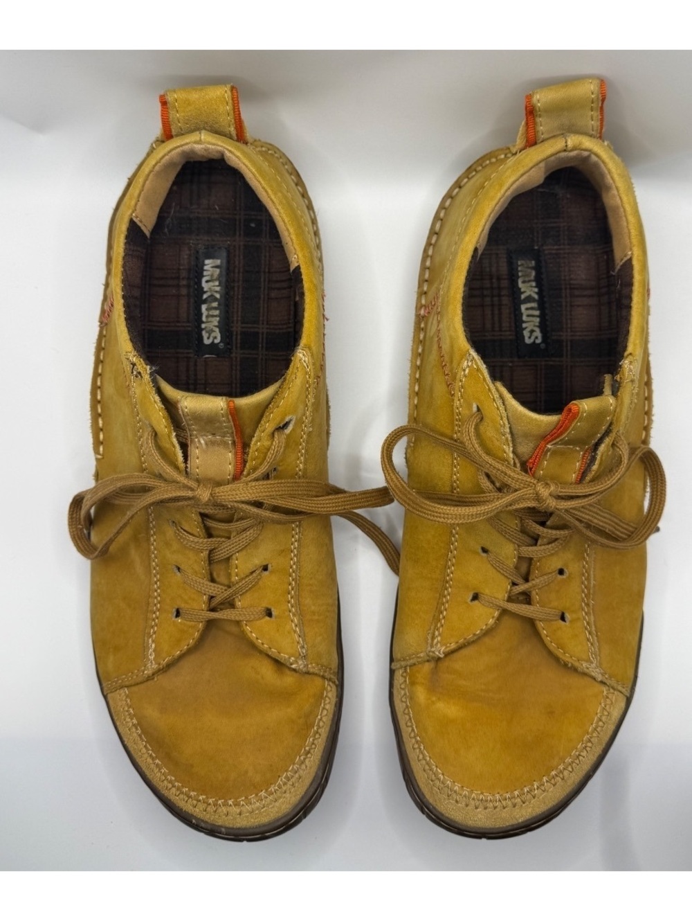 Muk Luks TAN cory shoes cow hide leather low top lace up men's size 12